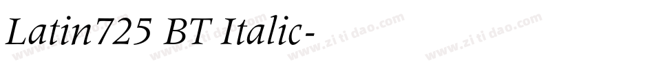 Latin725 BT Italic字体转换